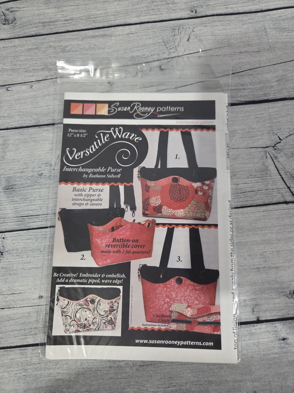 Susan Rooney Sewing Pattern Versatile Wave Interchangeable Purse